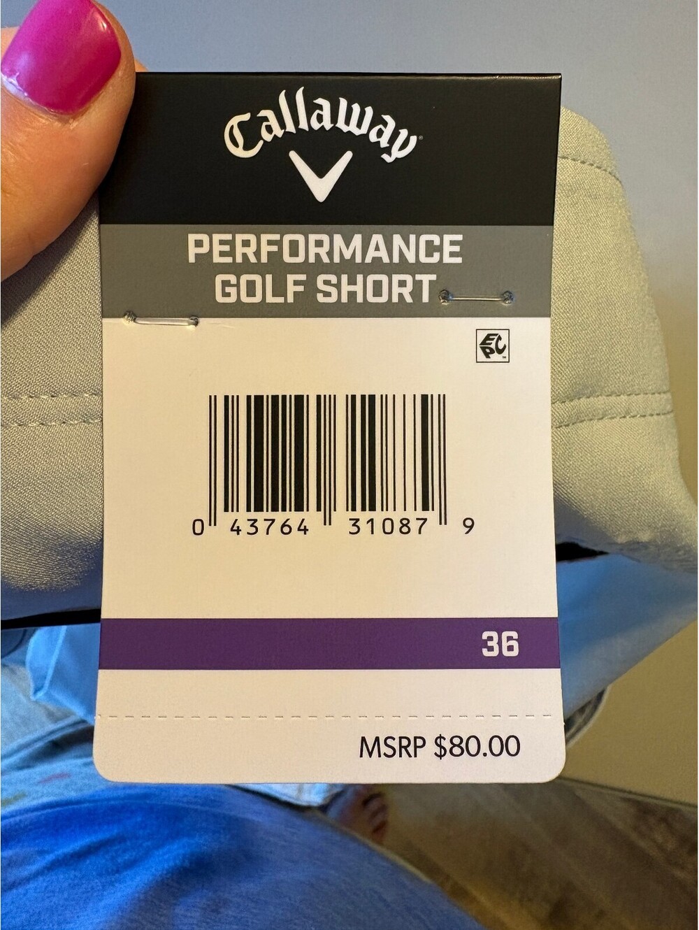 Callaway Performance Golf Shorts Size 36 Light Grayish Tan - Picture 9 of 10